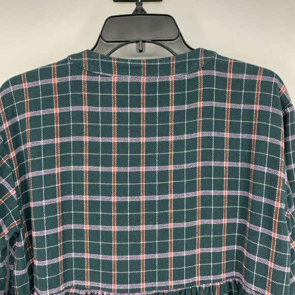 Madewell Dress Colette Flannel Plaid Mini V Neck Button Down - Picture 11 of 12
